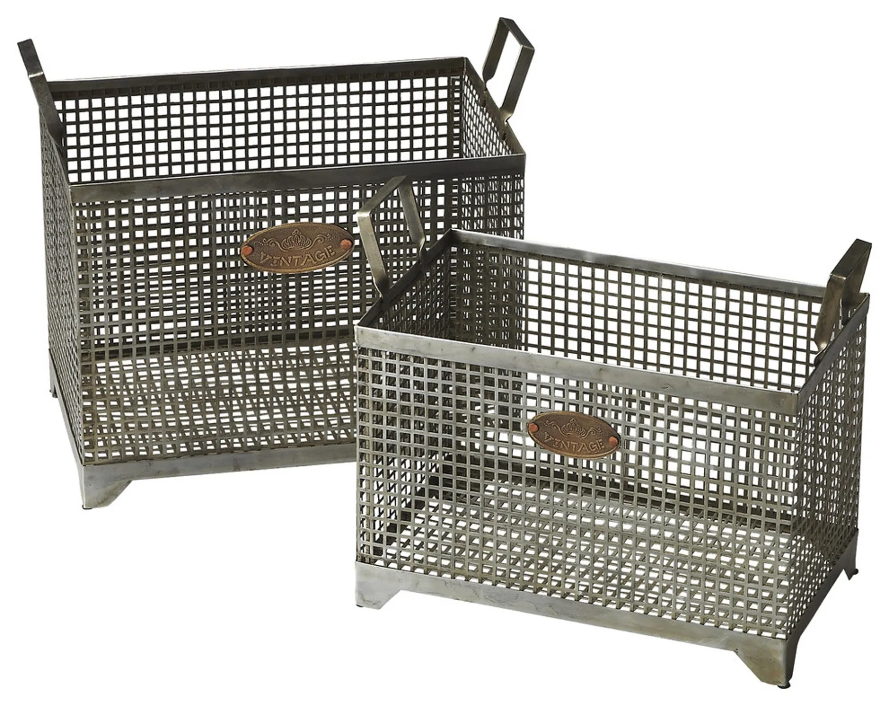 Rowley Iron Storage Basket Set in Gray  2549016