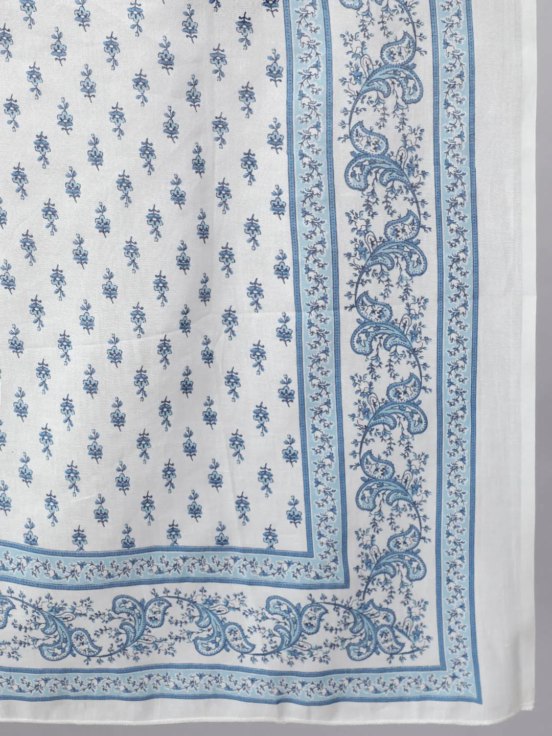 Women Off-White Ethnic Printed Kurta With Trouser And Dupatta